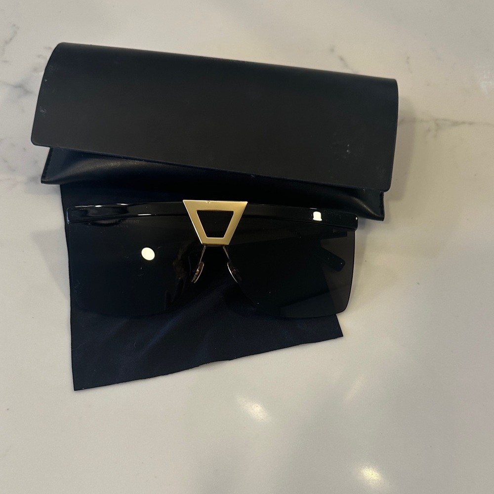 Saint Laurent Black Sunglasses with Gold Detail